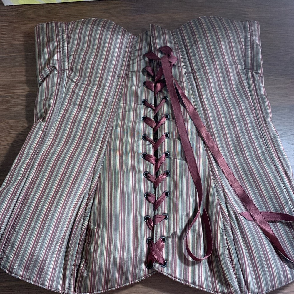 Beautiful Frederick’s of Hollywood pinstripe corset top